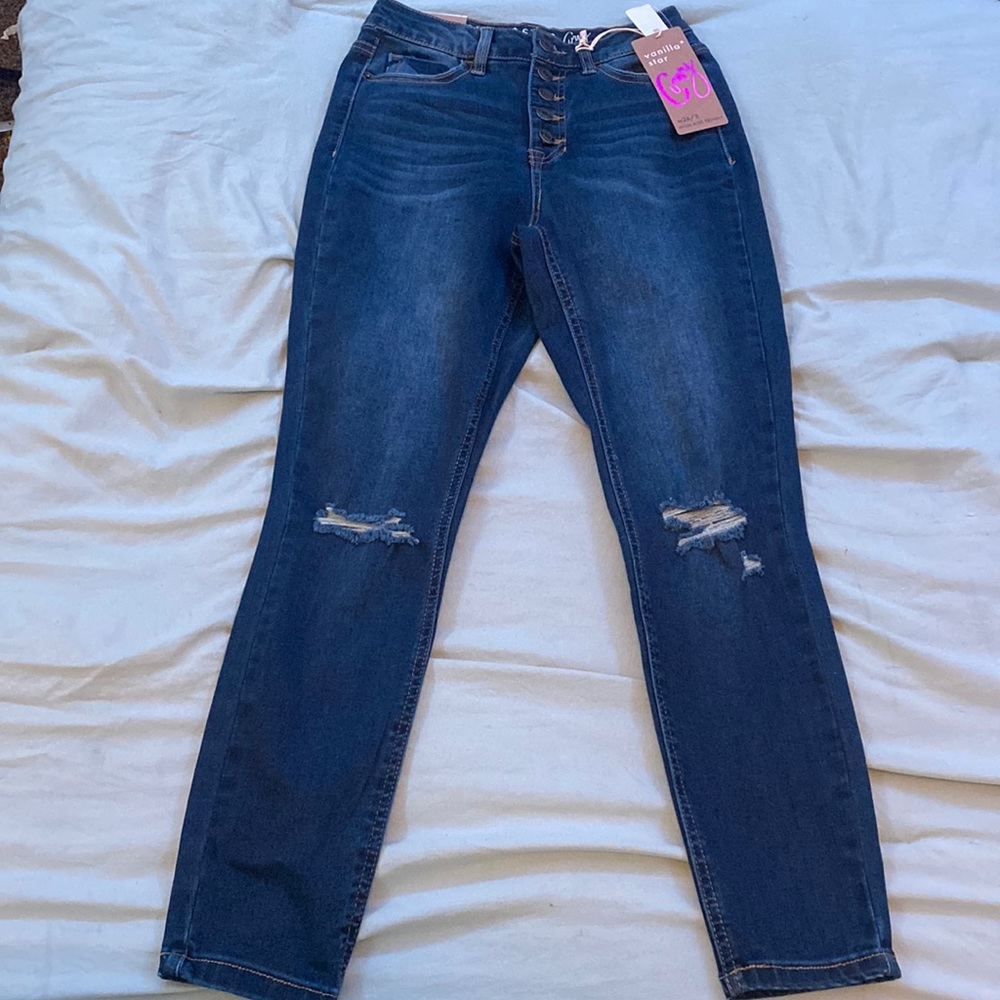 dark wash ripped jeans